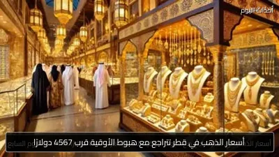 أسعار الذهب في قطر تتراجع مع هبوط الأوقية قرب 4567 دولارًا