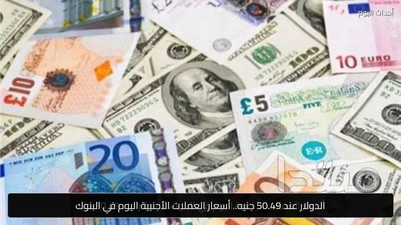 الدولار عند 50.49 جنيه.. أسعار العملات الأجنبية اليوم في البنوك