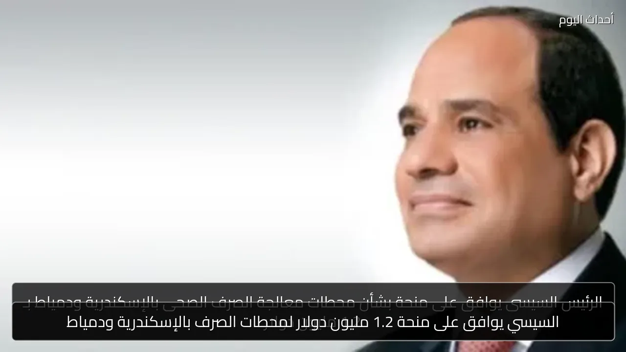 السيسي يوافق على منحة 1.2 مليون دولار لمحطات الصرف بالإسكندرية ودمياط