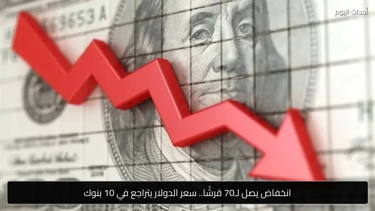 انخفاض يصل لـ70 قرشًا.. سعر الدولار يتراجع في 10 بنوك