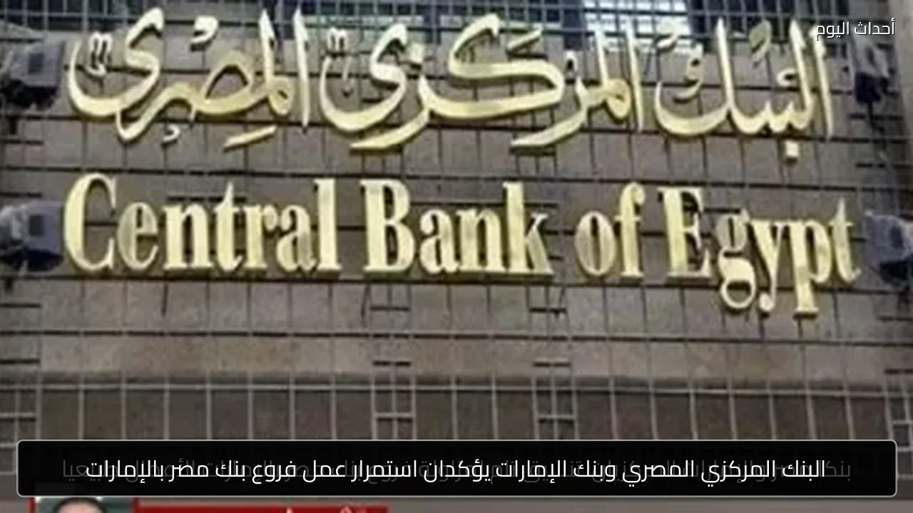 البنك المركزي المصري وبنك الإمارات يؤكدان استمرار عمل فروع بنك مصر بالإمارات