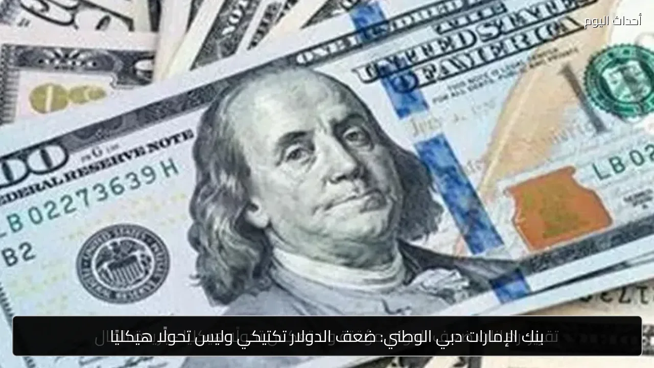 بنك الإمارات دبي الوطني: ضعف الدولار تكتيكي وليس تحولًا هيكليًا