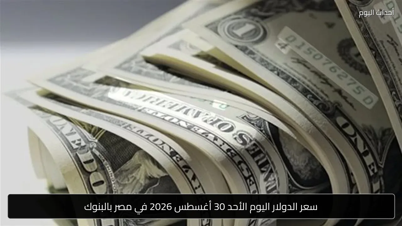 سعر الدولار اليوم الأحد 30 أغسطس 2026 في مصر بالبنوك