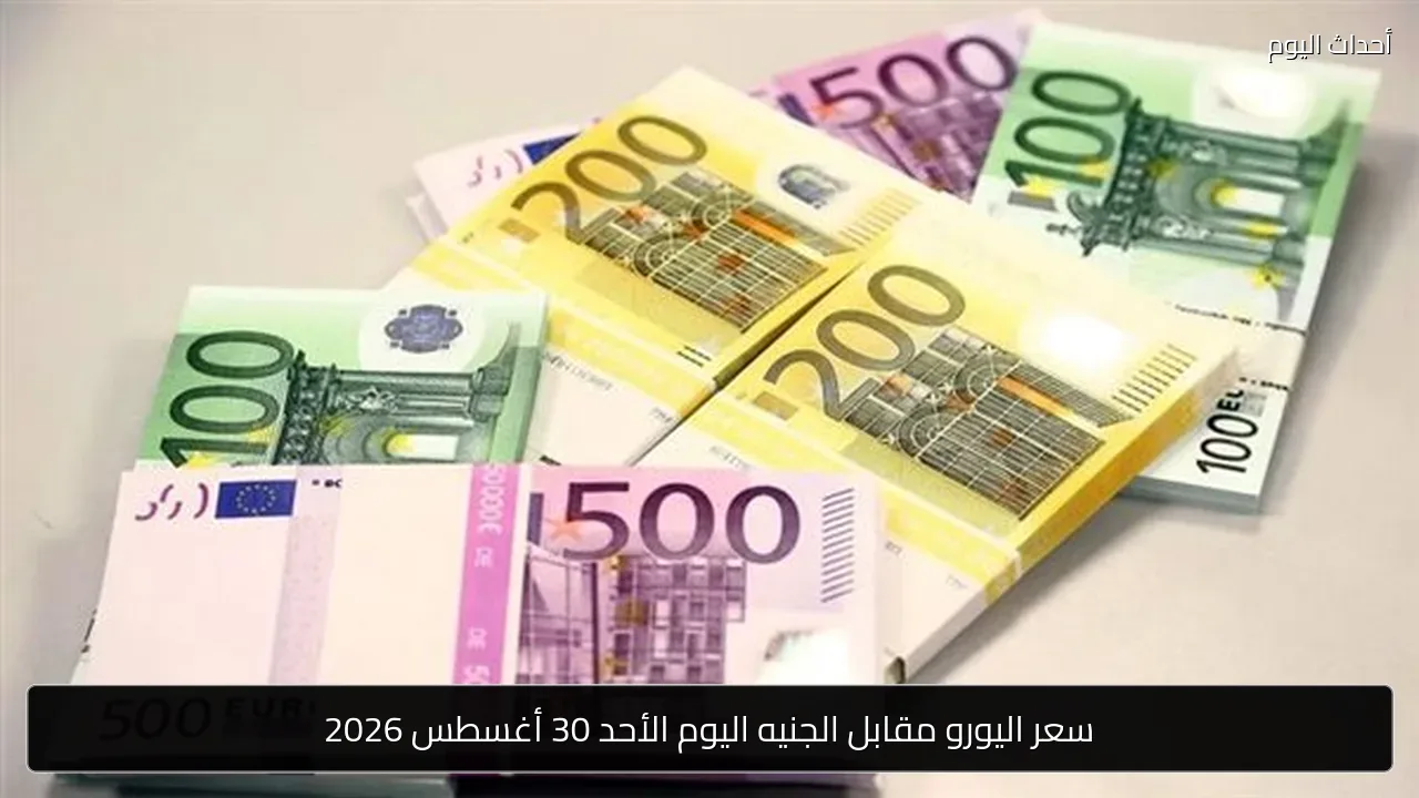 سعر اليورو مقابل الجنيه اليوم الأحد 30 أغسطس 2026