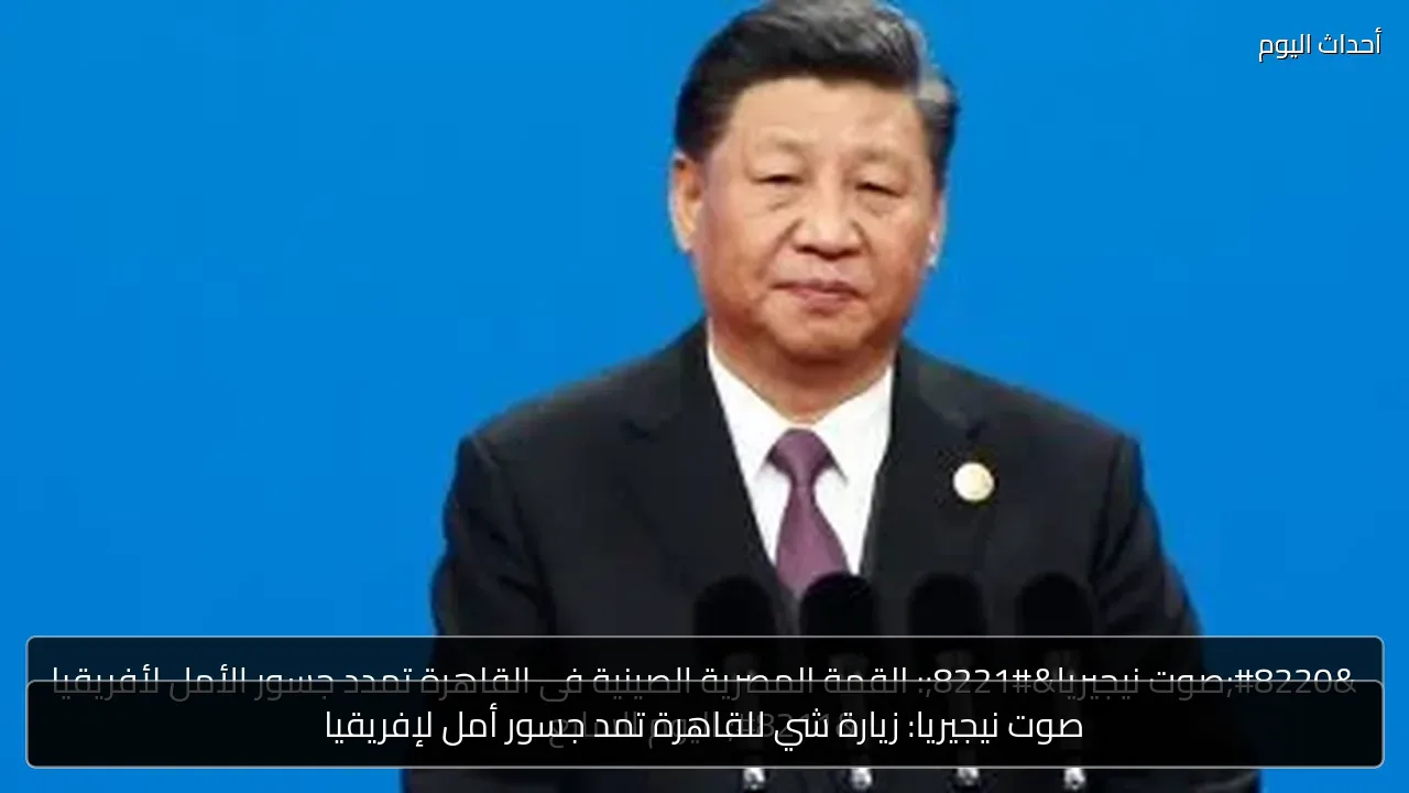 صوت نيجيريا: زيارة شي للقاهرة تمد جسور أمل لإفريقيا