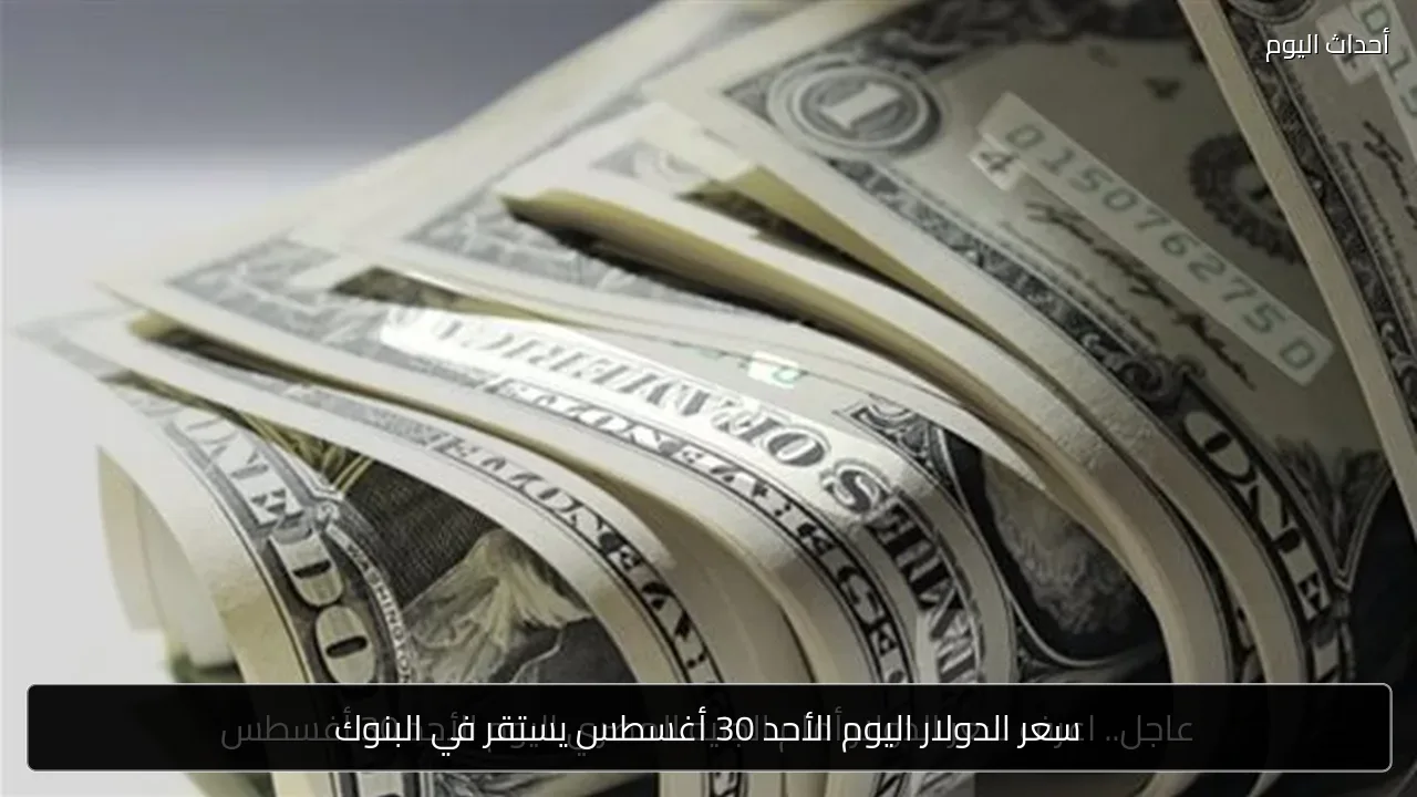 سعر الدولار اليوم الأحد 30 أغسطس يستقر في البنوك