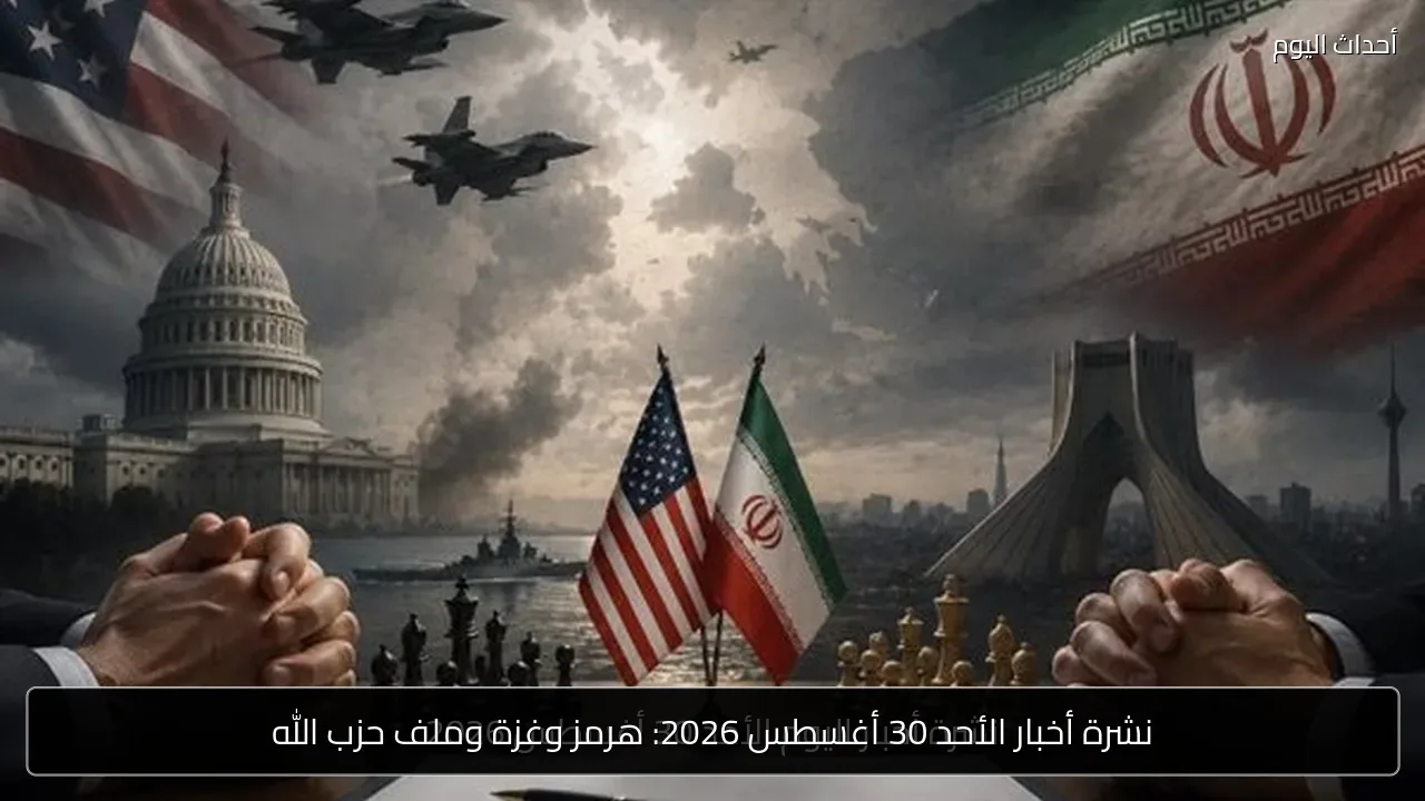 نشرة أخبار الأحد 30 أغسطس 2026: هرمز وغزة وملف حزب الله