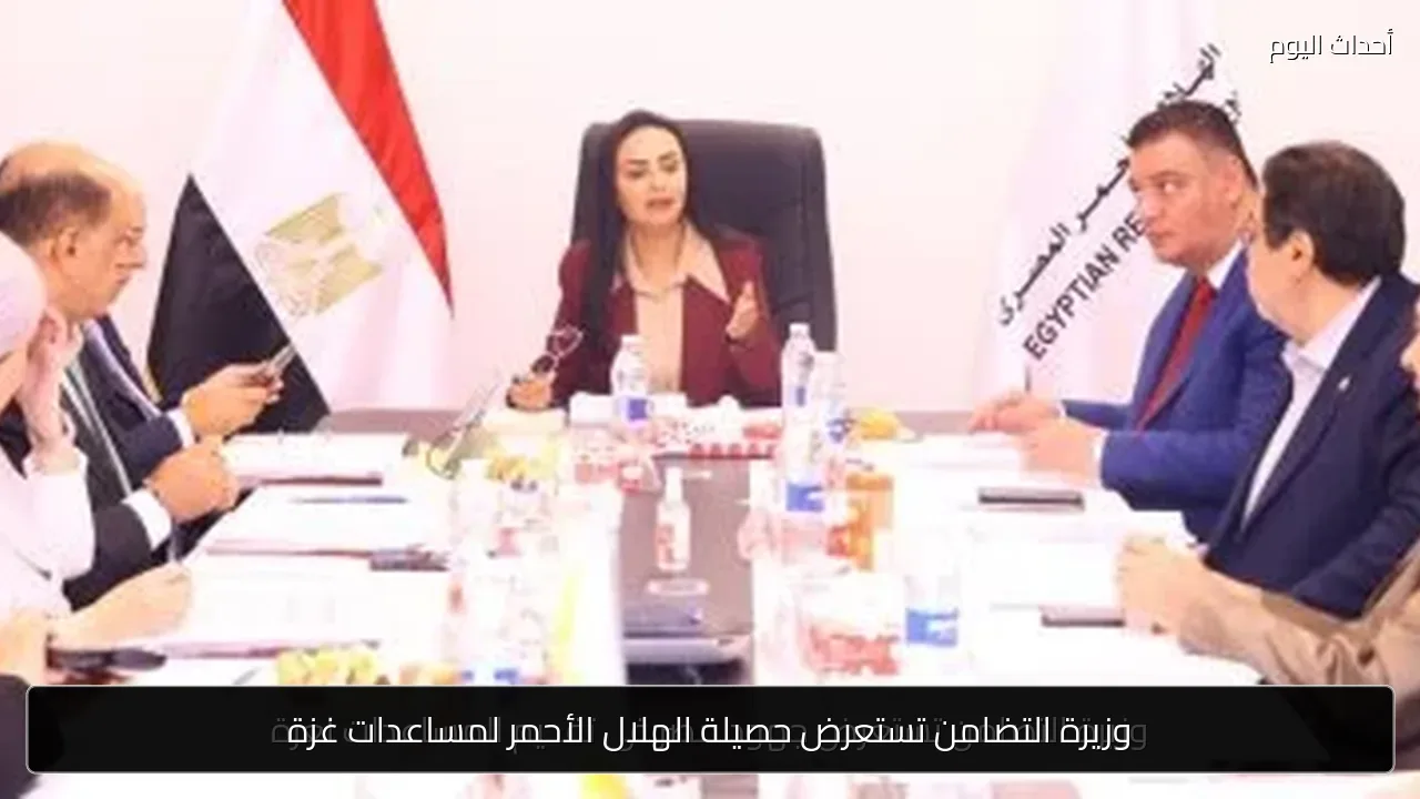 وزيرة التضامن تستعرض حصيلة الهلال الأحمر لمساعدات غزة