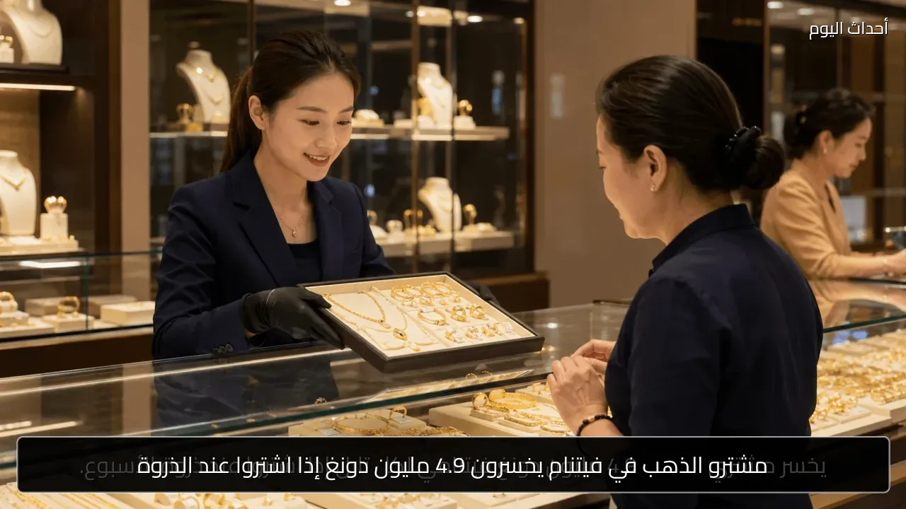 مشترو الذهب في فيتنام يخسرون 4.9 مليون دونغ إذا اشتروا عند الذروة