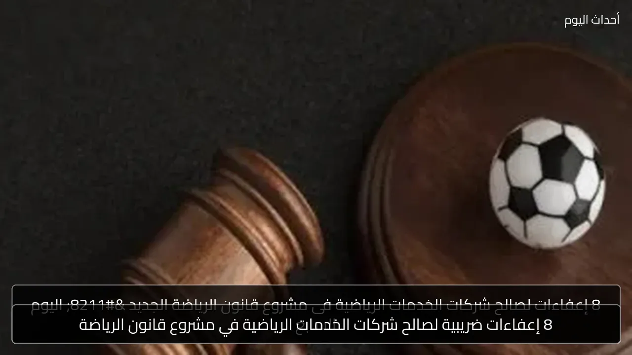8 إعفاءات ضريبية لصالح شركات الخدمات الرياضية في مشروع قانون الرياضة