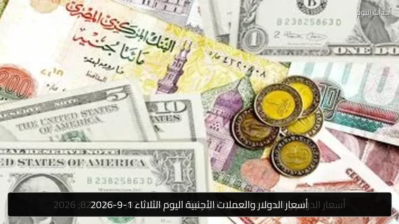 أسعار الدولار والعملات الأجنبية اليوم الثلاثاء 1-9-2026
