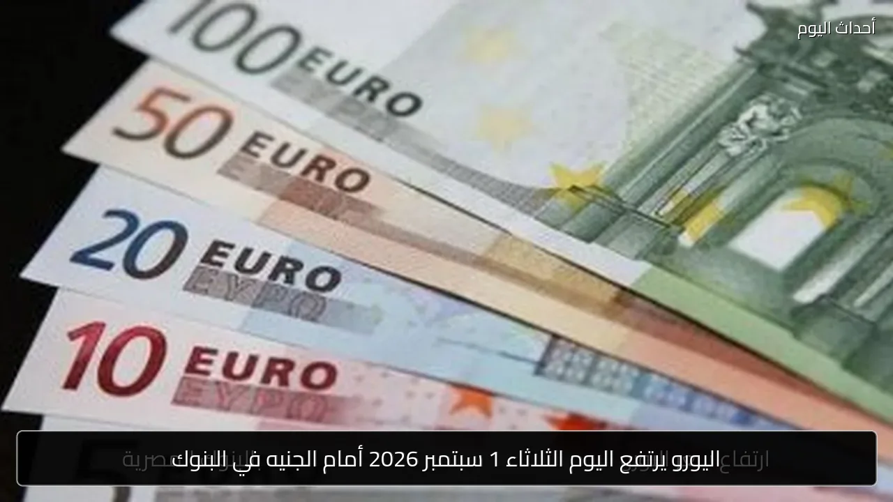 اليورو يرتفع اليوم الثلاثاء 1 سبتمبر 2026 أمام الجنيه في البنوك