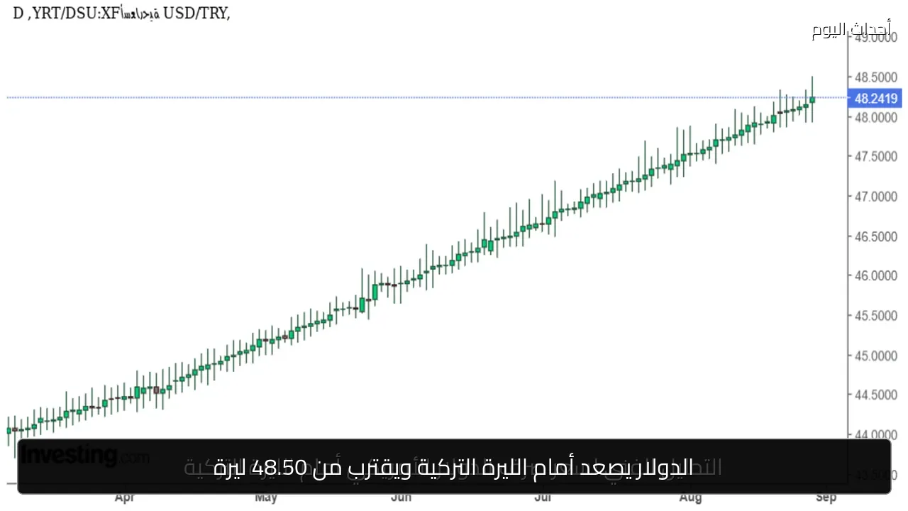 الدولار يصعد أمام الليرة التركية ويقترب من 48.50 ليرة
