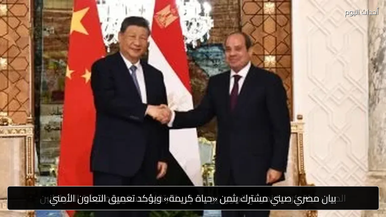 بيان مصري صيني مشترك يثمن «حياة كريمة» ويؤكد تعميق التعاون الأمني