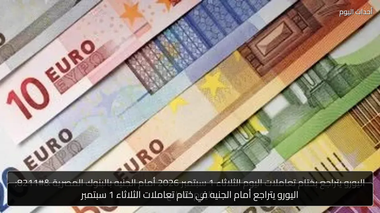 اليورو يتراجع أمام الجنيه في ختام تعاملات الثلاثاء 1 سبتمبر