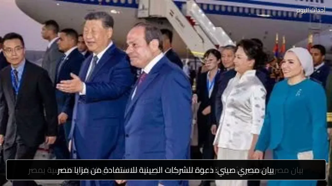 بيان مصري صيني: دعوة للشركات الصينية للاستفادة من مزايا مصر