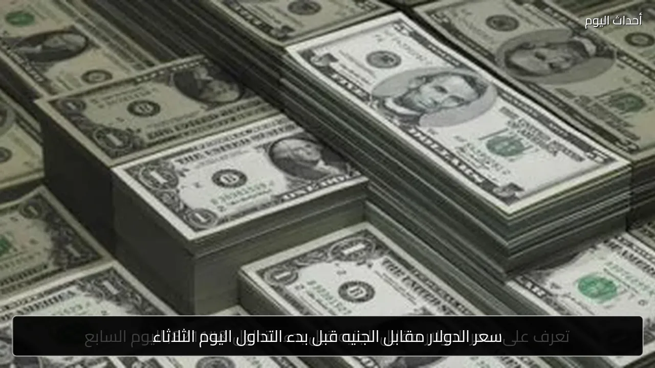 سعر الدولار مقابل الجنيه قبل بدء التداول اليوم الثلاثاء