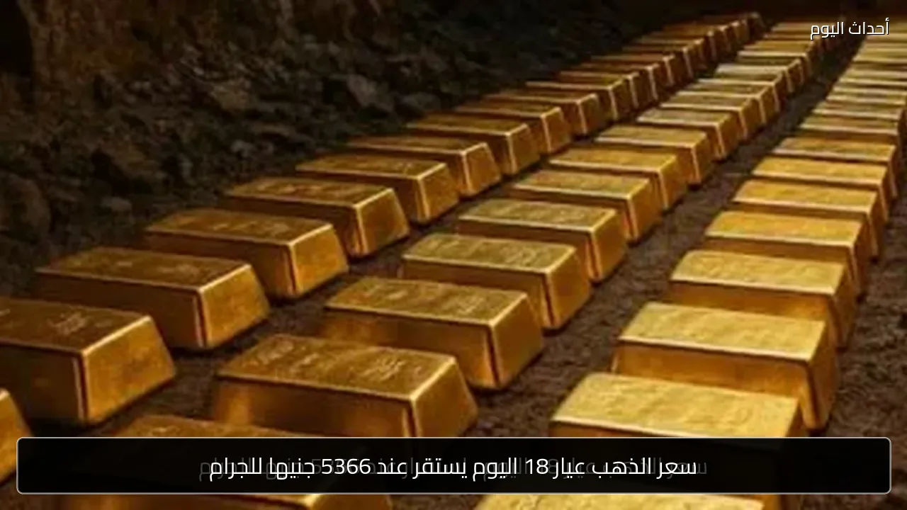 سعر الذهب عيار 18 اليوم يستقر عند 5366 جنيها للجرام