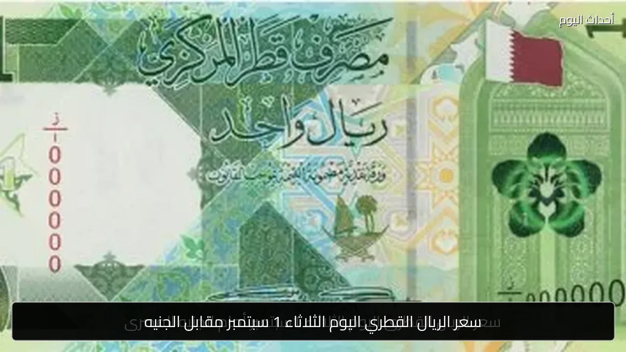 سعر الريال القطري اليوم الثلاثاء 1 سبتمبر مقابل الجنيه