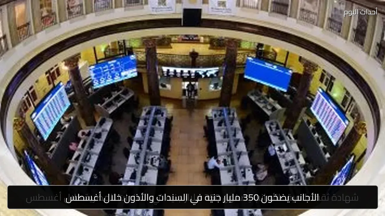 الأجانب يضخون 350 مليار جنيه في السندات والأذون خلال أغسطس