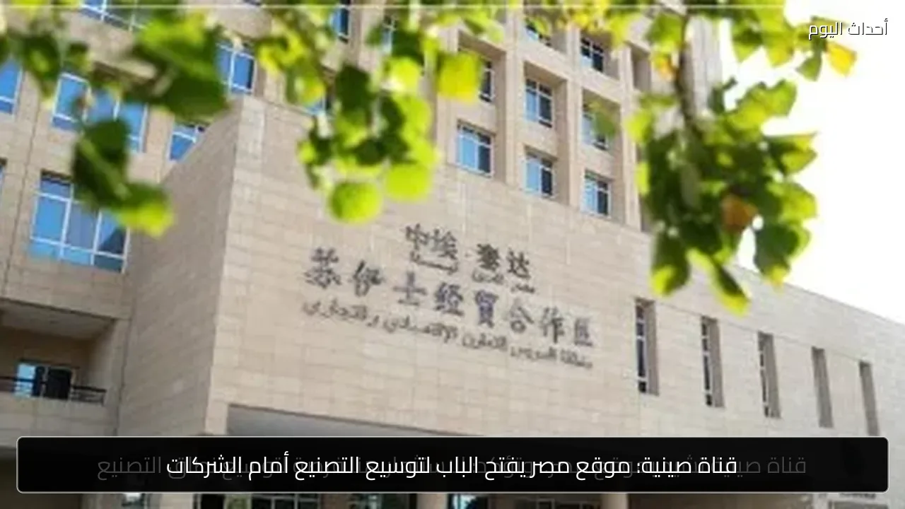 قناة صينية: موقع مصر يفتح الباب لتوسيع التصنيع أمام الشركات