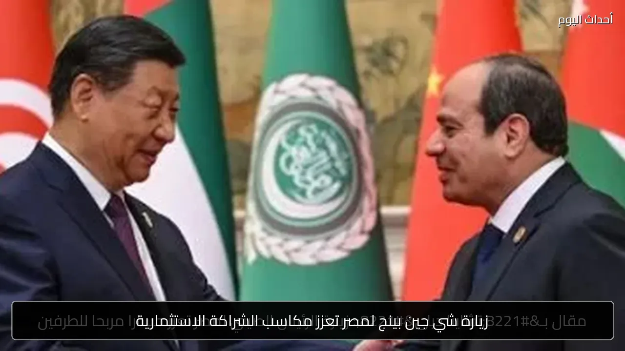 زيارة شي جين بينج لمصر تعزز مكاسب الشراكة الاستثمارية