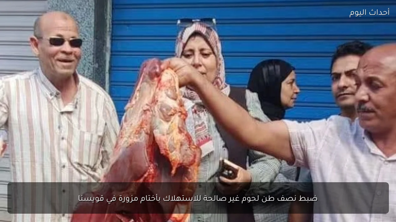 ضبط نصف طن لحوم غير صالحة للاستهلاك بأختام مزورة في قويسنا
