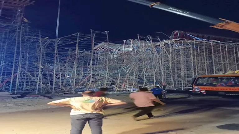 لحظات رعب في موقع إنشاء القطار السريع بأكتوبر: 14 عاملاً يتعرضون للخطر