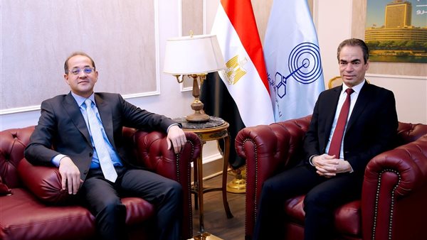 المسلماني يستقبل وزير المالية أحمد كجوك قبل صالون ماسبيرو الثقافي