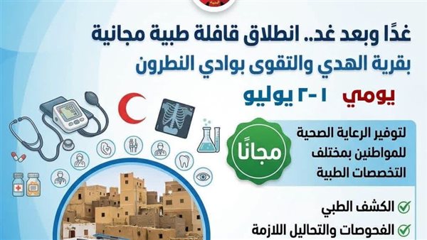 صحة البحيرة تطلق قافلة طبية مجانية لخدمة مواطني قرية الهدى والتقوى غدًا