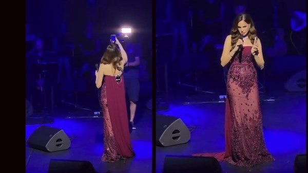 بعد إحيائها حفلاً ناجحاً بالعاصمة الفرنسية أمال ماهر..تسخر بسلفي “كراسي فاضيه “