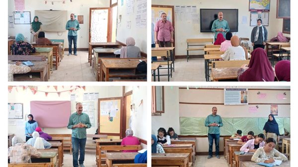 الفولى يراقب امتحان اللغة الأجنبية لطلاب الإعدادية في بني سويف