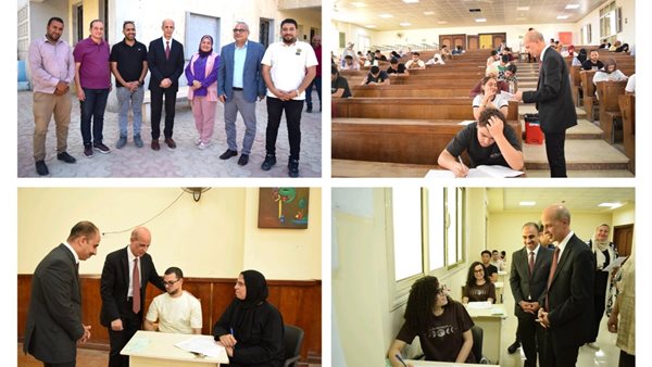 رئيس جامعة بني سويف يتفقد أجواء الامتحانات بمجمع التعليم الصناعي