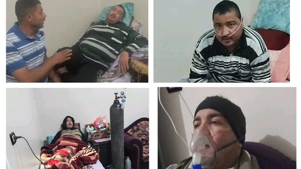 شاب من بني سويف يناشد الرئيس لعلاجه بأسطوانات الأكسجين