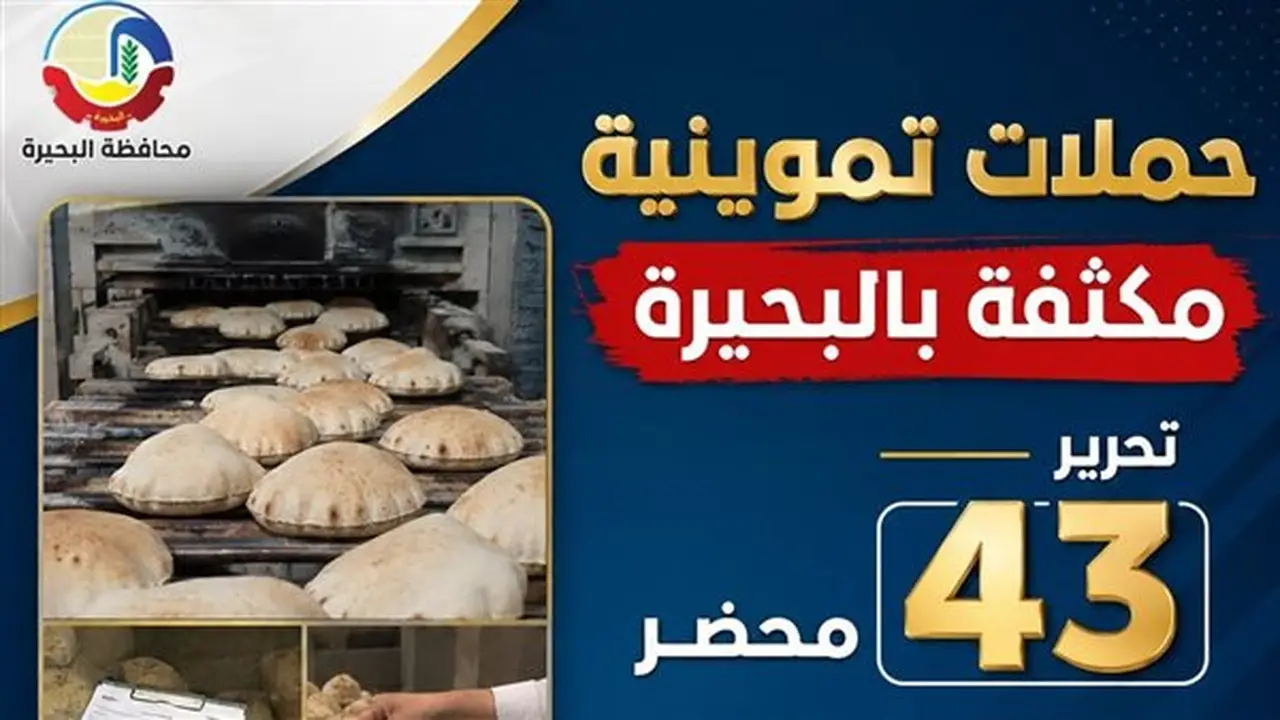 تحرير 34 مخالفة خلال حملات تفتيشية على المخابز في البحيرة