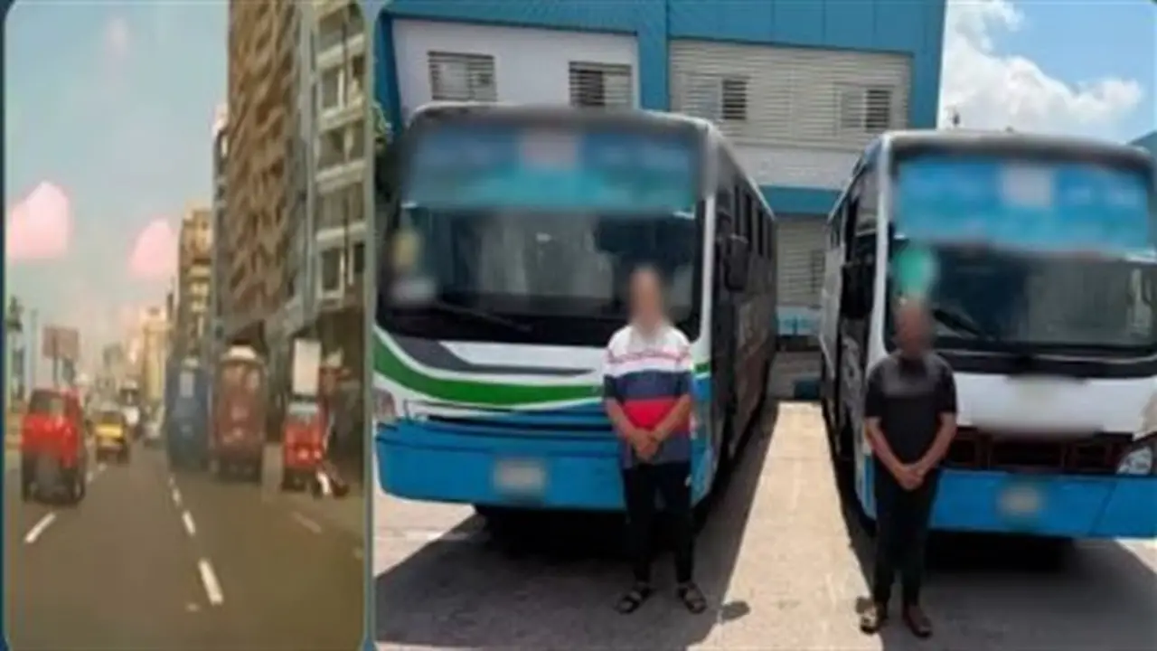 حادث تصادم في الإسكندرية ينتهي بضبط قائدي أتوبيسين بسبب التنافس على الركاب