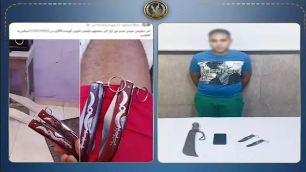 ضبط عامل في الإسكندرية يروج لبيع الأسلحة البيضاء عبر الإنترنت