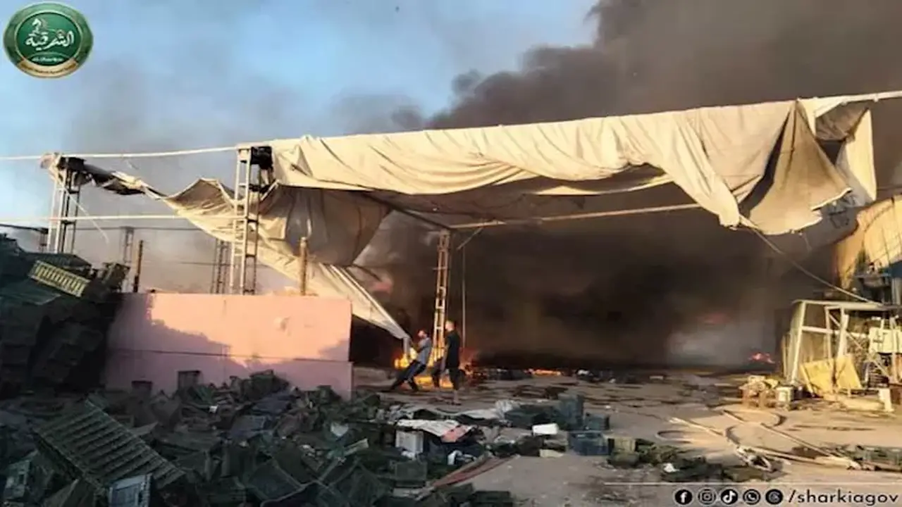 ارتفاع عدد مصابي حريق مصنع موالح في منيا القمح إلى 14 شخصًا – صور