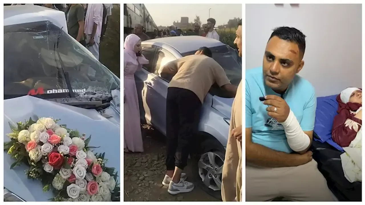 عريس حادث قطار سنجرج يروي تفاصيل لحظات الرعب المفاجئة (صور)