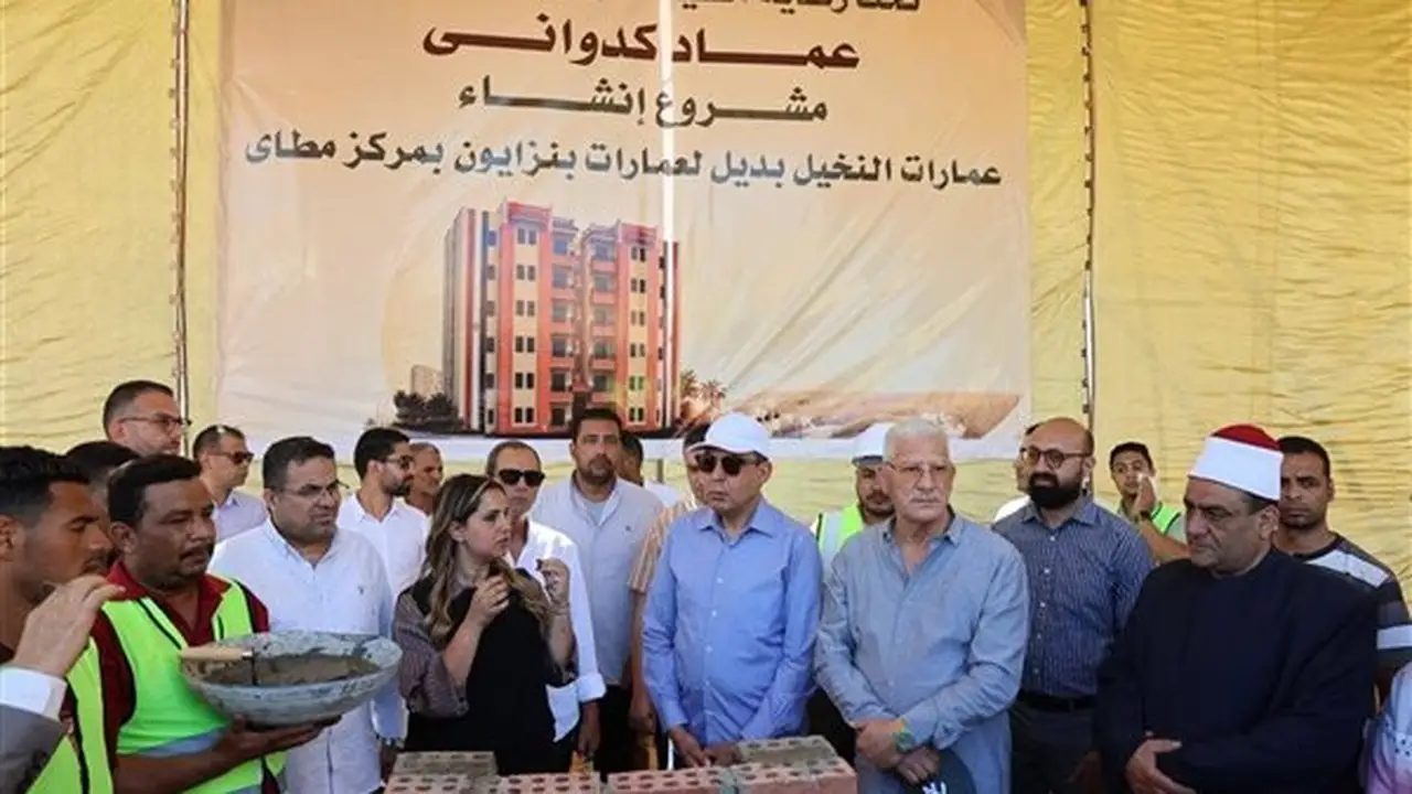 تقدم ملحوظ في الأعمال الإنشائية لمشروع «عمارات النخيل» بمدينة مطاي