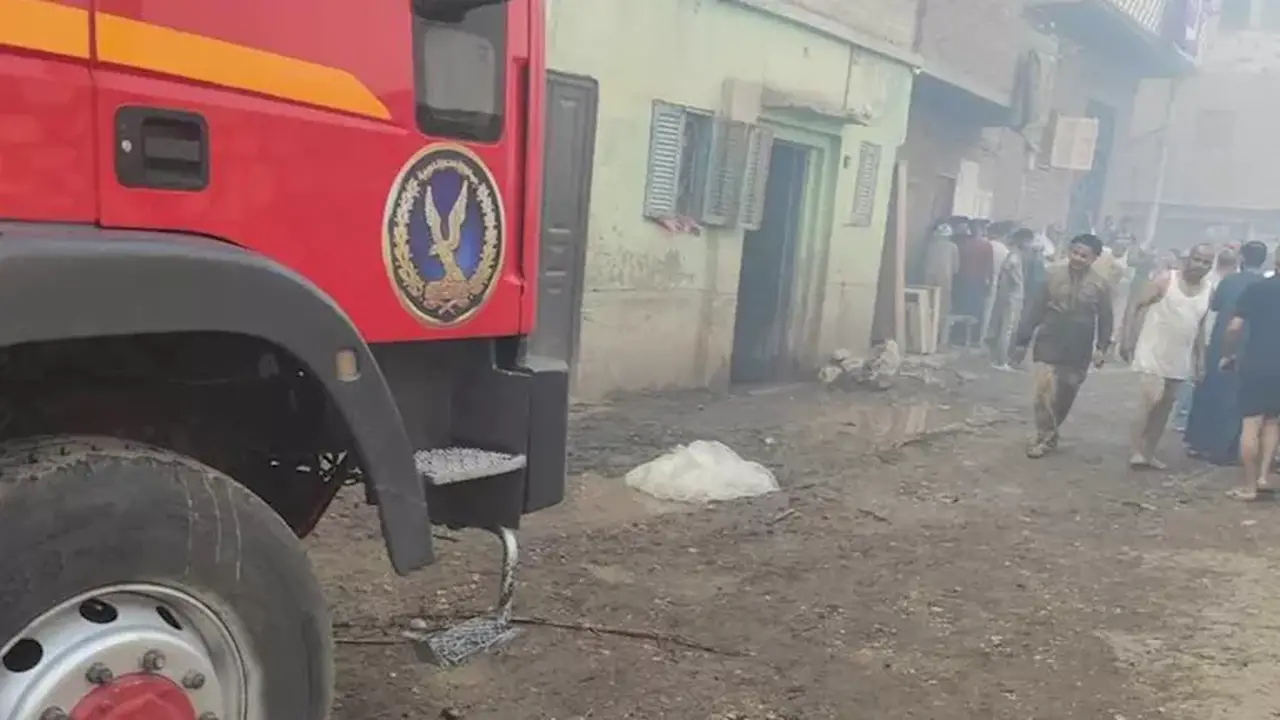 مصرع ربة منزل وإصابة زوجها في حريق منزل ببني سويف