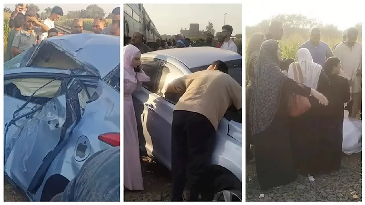 السكة الحديد تغلق ممر سنجرج بالمتاريس بعد حادث العروسين في المنوفية