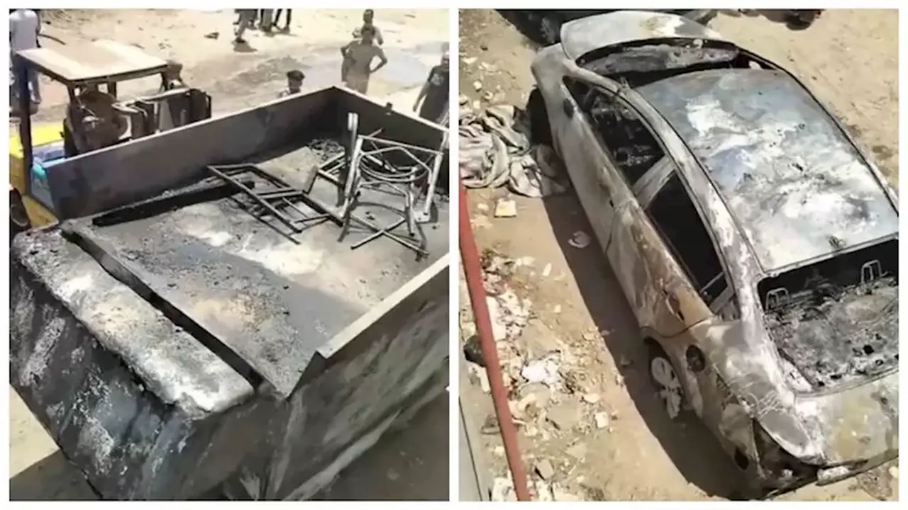 تفحم أربع سيارات في حريق جراج بنزلة أم بيومي بشبرا الخيمة
