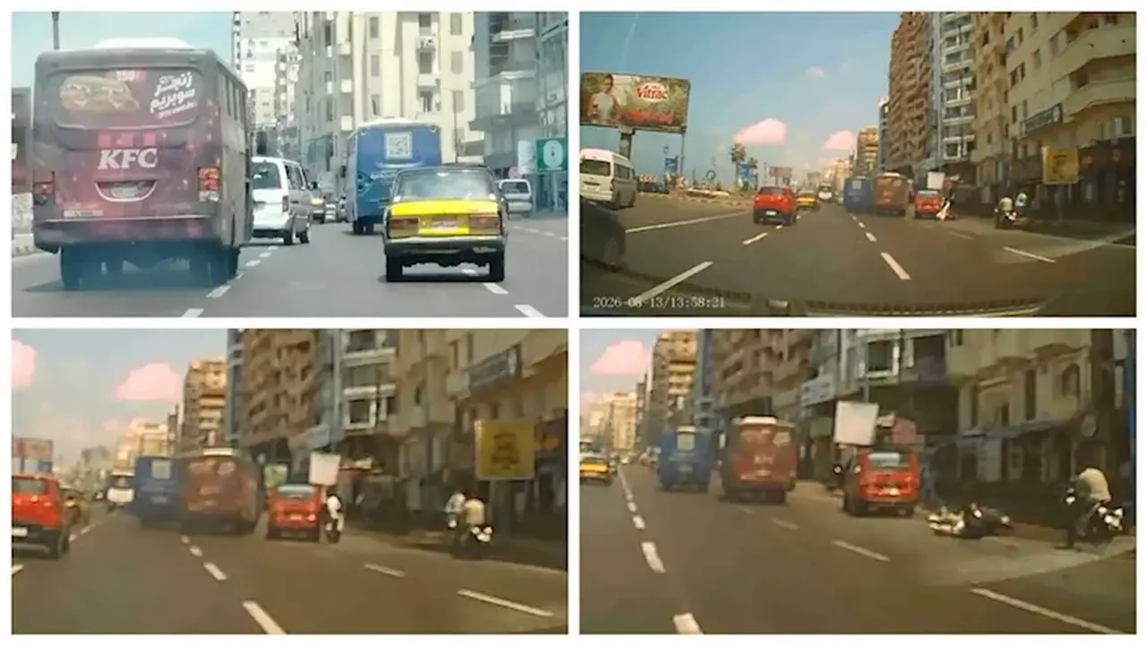 ضبط سائقين تشاجرا بالأتوبيسات على كورنيش الإسكندرية (فيديو وصور)