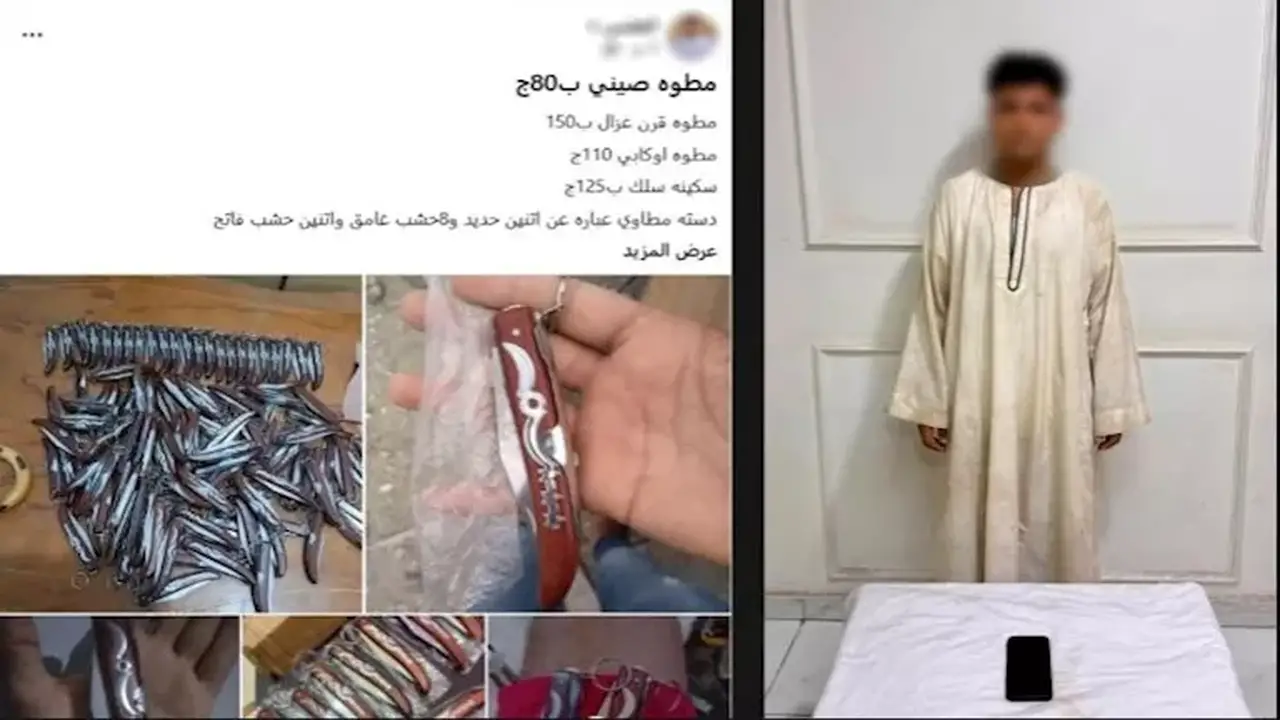 ضبط طالب في نجع حمادي بتهمة تزوير صفحة لبيع الأسلحة على الإنترنت
