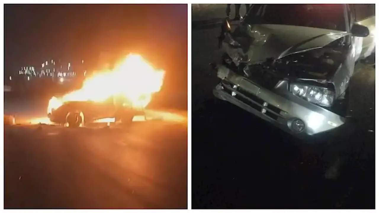 شاب ينجو من حريق مروع داخل سيارته في السويس بعد أدائه صلاة الفجر