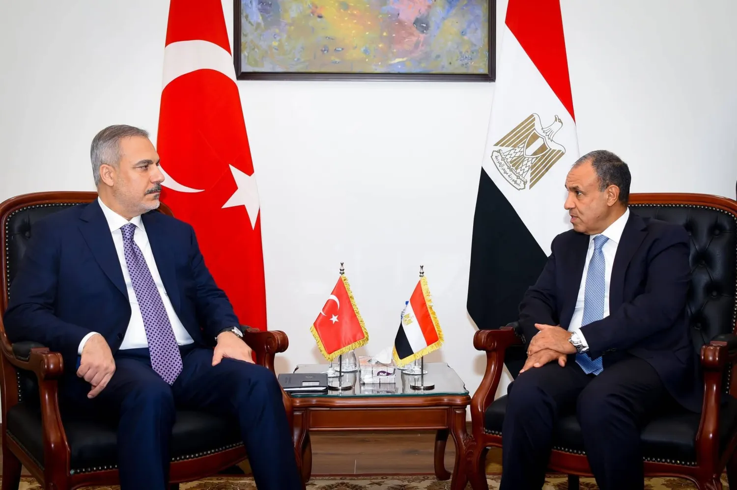 وزير الخارجية التركي ونظيره المصري وزير الخارجية التركي ونظيره المصري