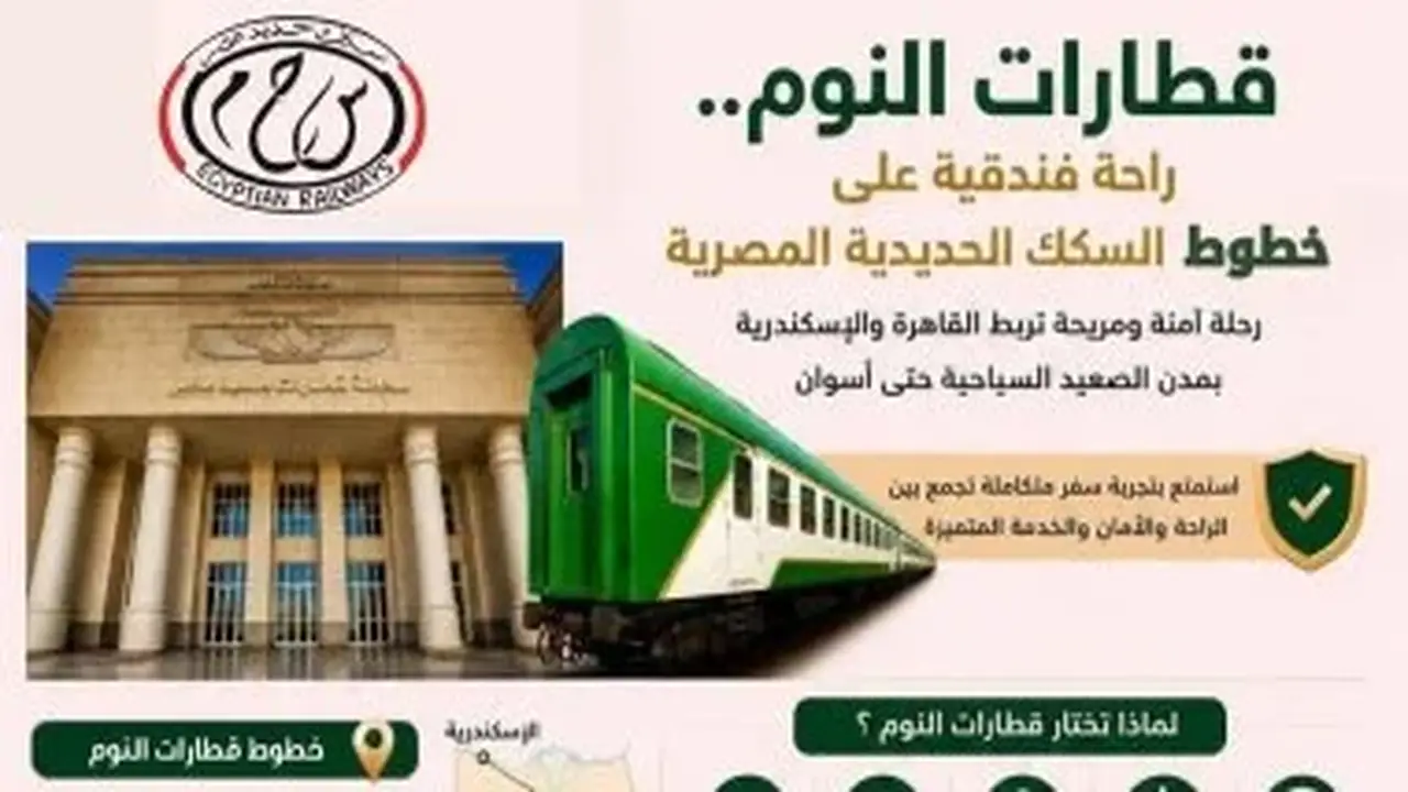 الهيئة القومية لسكك حديد مصر تعزز خدمات السفر الفندقي وتطور قطارات النوم